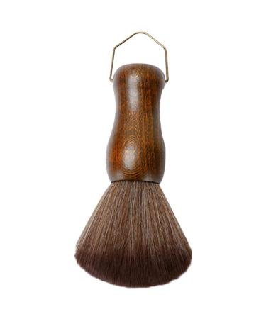PATKAW Neck Duster Barber Salon Brush Hair Cutting Neck Duster Barber Brush with Hanging Hook with Wood Handle Soft Bristles Stand Up Base