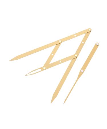 SOESFOUFU Eyebrow Ruler Tool 1pc Caliper Steel Golden Positioning Tools Sliding Mean Measuring Makeup Stainless Ratio Metal Dies 25x5x0.6cm Golden