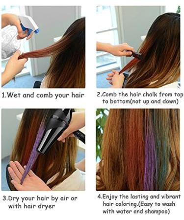 BTGGG 6 Colors Hair Chalks for Girls Temporary Hair Dye Spray Colour for Kids Coloured Hair Spray Washable Hair Dye Chalk Girls Kids Gifts for Halloween Xmas Birthday Party Cosplay (6 Colors) - Buy Online on GoSupps.com