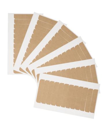 Angoily 6 Sheets Double-sided Tape Double Sided Adhesive Tape Wigs with Bangs Hair Tape Extension Tape Wig Adhesive Tape Extensions Tape Replacement Wig Tape Kraft Paper Label