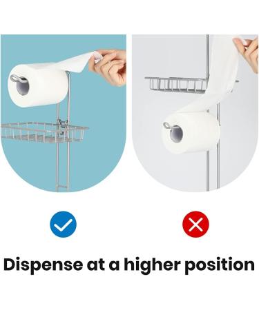 Toilet Paper Holder Stand with Middle Shelf Storage - Gray | Free Standing Bathroom Tissue Holder for Mega Rolls - A-gray - Buy Online on GoSupps.com
