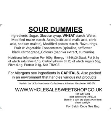 Ellies Jellies Sour Dummies 600g Square Tub - Buy Online on GoSupps.com