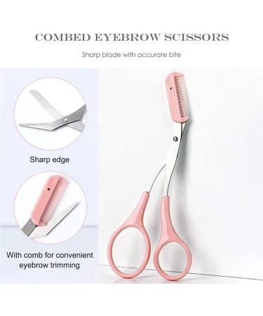 GIMIRO Eyebrow Scissors Eyebrow Trimmer with Comb Manual Shaver Eyebrow Remover Hair Cutting Beauty Kit (WHITE PRO) - Buy Online on GoSupps.com