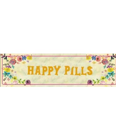 Retro Pill Organizer Weekly 7 Days with Reminder Cute Pill Case Retro Pill Box Portable Compact for Purse/Travel to Hold Vitamins/Tylenol/Supplements/Meds(Happy Pills with 7 Compartments) Happy Pills With 7 Days Reminder