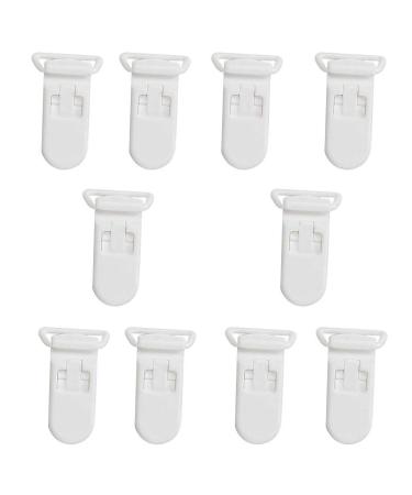 10pcs Reusable Plastic Pins for Baby Dummy Pacifier Clips Toy Craft Supplies White