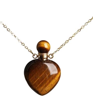 Elegant Heart Stone Essential Oil Pendant Necklace - Roses Amethysts Quartz & Labradorite - Perfect Jewelry Gift for Women - Buy Online on GoSupps.com