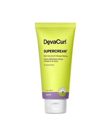 DevaCurl SuperCream Rich Coconut-Infused Definer | Hydra-Definition Blend | Multitasking Styler SuperCream | 3 fl oz (Warm Coconut)