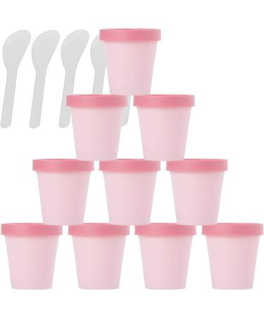 empty jars with lids cosmetic jar B0CKBRDC1B12 PC Empty 50ml Pink Facial Mask Wide Mouth Plastic Jars 50g Leakproof Cosmetic Pot Container with Lids with 6 PC Spatula (Color : Roze Size : 100ml) (C