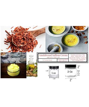 Organic Sandalwood Saffron Face Cream with Turmeric | Anti-Aging Moisturizer & Antioxidant Night Cream | Vegan & Suitable for All Skin Types - 1 oz - Buy Online on GoSupps.com