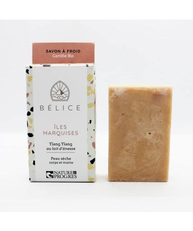 Bélice - Savon Iles Marquesas - Cold saponified soap with donkey milk - 100g - Certified Organic