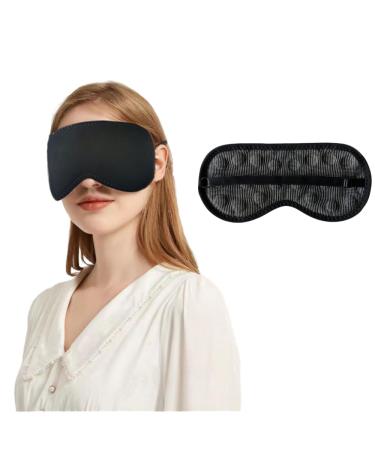 Magnetic Sleeping Mask Eye Patch Far Infrared Sleeping Mask Magnet Blindfold Eye Shade Cover Therapy Flight Nap Eye Pillow with Adjustable Strap Black