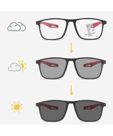 Photochromic Multifocus Reading Glasses Anti Blue Light computer Readers TR90 Flexible Sports Style Sunglasses(Couleur:Noir Grandeur:1.5x) - Buy Online on GoSupps.com