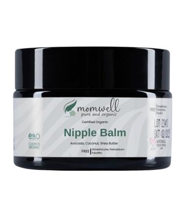 Momwell organic nipple balm nipple balm pregnancy care cream 30 ml natural content without fragrance secure for baby and breastfeeding mothers vegan