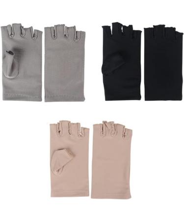 Nail Dryer Anti UV Protection Gloves Led Lamp Radiation UV Shield Fingerless Gloves Nail Art Dryer Tools for Salon Home 1 Pair Black nail art gloves - Buy Online on GoSupps.com