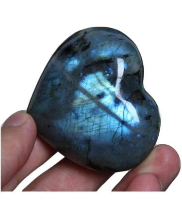 Natural Crystal Rough Natural Labradorite Heart Love Palm Worry Quartz Gem Pocket Reiki Balancing Decoration 100-150 Grams - Buy Online on GoSupps.com