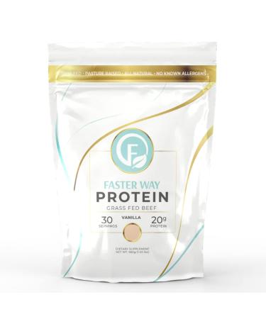 FASTer Way to Fat Loss. Grass Fed Protein Powder Vanilla Flavor 660g Dairy-Free Alternative to Whey Protein Powder Pure Hydrolyzed Beef Protein Isolate w/All 9 Essential Amino Acids. Non-GMO