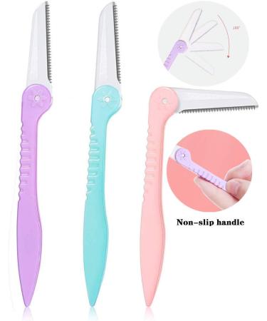 Shop 3-Piece Women's Facial Shaver - Eyebrow Trimmer & Hair Remover (Pink Blue Purple) | International Shipping Available - Buy Online on GoSupps.com