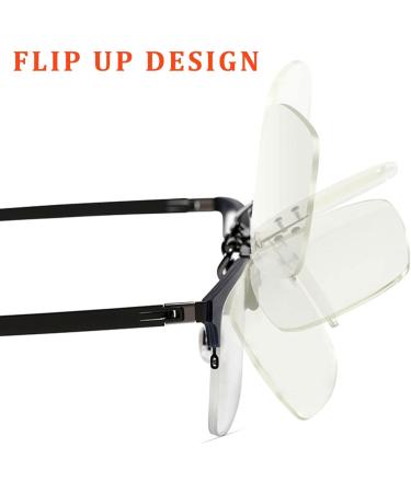 Clip-On Reading Glasses with Blue Light Blocking - Unisex Transparent 2.0x Prescription Lens - Buy Online on GoSupps.com