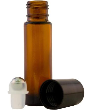 6 Pack 10ml Empty Roll on Glass Bottles with Stainless Steel Roller - Refillable Amber Color Roll On for Fragrance & Essential Oil - Buy Online on GoSupps.com