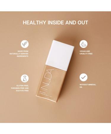 NUDA Body Shimmer - Vegan Illuminating Glitter Lotion with Aloe Vera & Vitamin E - Vanilla-Scented Liquid Highlighter for Women (75 mL) - Buy Online on GoSupps.com