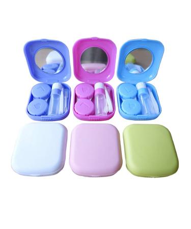 HAMIYELL Contact Lens Case with Insert Mirror Lightweight Compact Portable 6 Pack