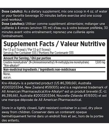 EFX Sports Kre-Alkalyn Powder 500g PH-Correct Creatine Monohydrate | Multi-Patented Formula Gain Strength Build Muscle & Enhance Performance Unflavored 500 gram Unflavored 333 Servings (Pack of 1) - Buy Online on GoSupps.com