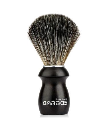 Anbbas Synthetic Shaving Brush with Wooden Handle Lathering Well with All Shaving Soap Cream for Close Shave Ebony