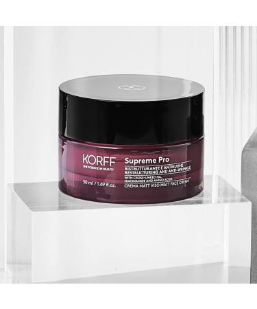 Korff Supreme Pro Matte Restructuring and Anti-Wrinkle Face Cream with Hyaluronic Acid for All Leather Types Pack of 50 ml - Buy Online on GoSupps.com