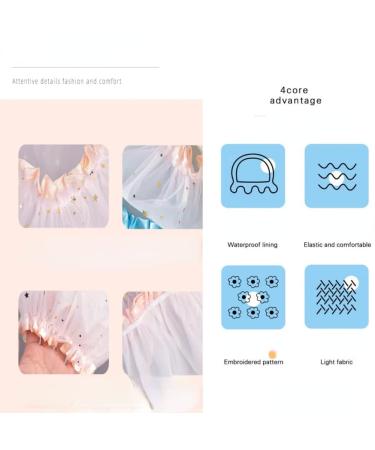 2PCS Kids Waterproof Reusable Shower Caps | Soft & Comfortable PEVA Bath Cap for Girls | Double Layered Medium Size | Pin+Blue - Buy Online on GoSupps.com