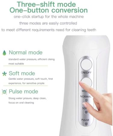 Professional Cordless Water Flosser - IPX7 Waterproof Portable Dental Oral Irrigator for Home & Travel 3 Modes Rechargeable 300ml - Buy Online on GoSupps.com