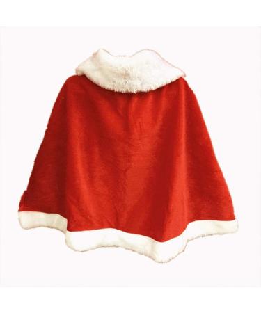 Christmas Cape for Women and Girls | Thicken Velvet Santa Cloak Shawl - Red - Buy Online on GoSupps.com