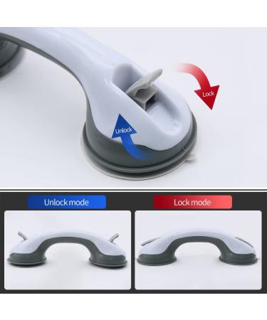 2 Pack 12 Bathroom Shower Handle with Strong Suction Cup Grip - Safety Grab Bars for Elderly & Handicap - Buy Online on GoSupps.com