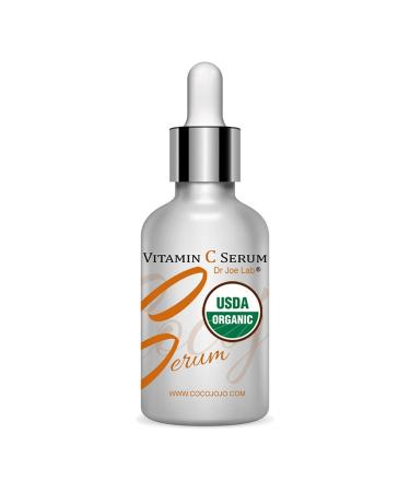 Dr Joe Lab Organic Vitamin C Serum for Multiple Usages/Purposes for Face Skin Body Ultra Hydrating Rejuvenating Instant Moisturizer and much more COCOJOJO 1 OZ - Shake Well Before Use!