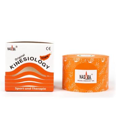 Nasara Original Kinesiological Physio Sport Tape - 6-Seater Box with 6 Tapes | 5cm x 5m | Free Video Instructions | Orange | Ideal for Sports & Medicine - Buy Online on GoSupps.com