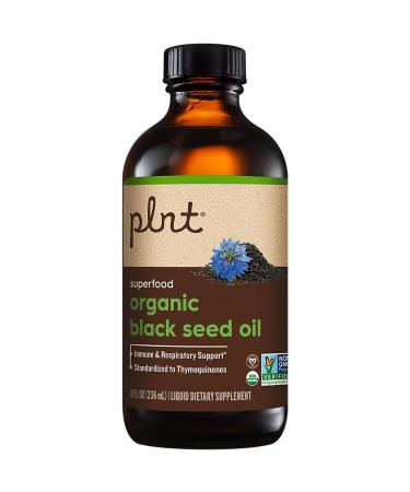 plnt Organic Black Seed Oil a Superfood for Immune & Respiratory Support a Cold-Pressed (8 fl. oz.) 8 Fl Oz (Pack of 1)