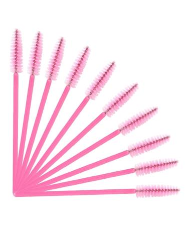 100 Pcs Disposable Mascara Wands Eyelash Brush Spoolies for Eyebrow Eye Lash Extension (Pink) (Pink)