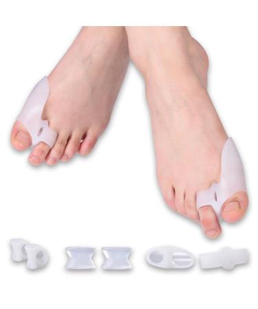 8 Pieces Bunion Corrector Gel Silicone Toe Separators Toe Spacer for Overlapping Toe Calluses Blister Relieve Foot Pain