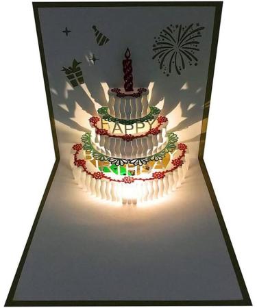 WESAPPINC 3D Pop Up Birthday Cards Warming LED Light Birthday Cake Music Happy Birthday Card Postcards Pop Up Greeting Cards Laser Cut Happy Birthday Cards Best for Mom Wife Sister Boy Girl Friends (1Pack LED birthday card) - Buy Online on GoSupps.com