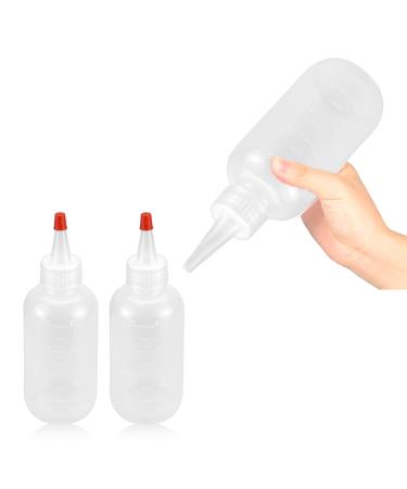 ZZLBZN Applicator Bottle 2Packs Squeeze Bottle with Nozzle 120ml Hair Oil Applicator Bottle for Salon Hair Care Hair Coloring Paint Art Glue