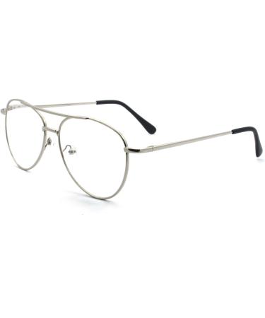 3-Pack Metal Frame Aviator Reading Glasses for Men & Women - Spring Hinge - Black Gunmetal Silver - 2.0x Magnification - Buy Online on GoSupps.com