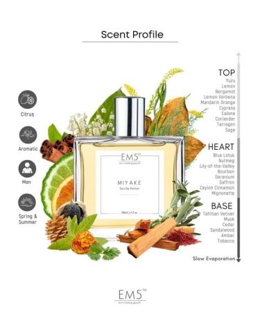EM5 Miyake Perfume for Men | Citrus Woody Fresh Spicy Fragrance | EDP Strong and Long Lasting Spray | Luxury Gift for Him - Buy Online on GoSupps.com
