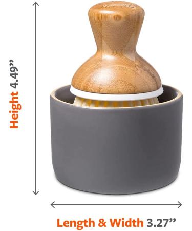 Full Circle Bubble Up Ceramic Soap Dispenser & Bamboo Dish Brush - WhiteGray - Buy Online on GoSupps.com