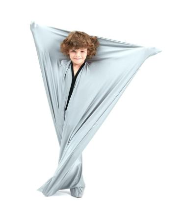ZYUBOESO Sensory Sack for Kids Wearable Blanket for Focus Relaxation Stress Relief Calming Stretchy Body Sock for Toddlers Machine Washable No Fasteners (Color : Silver grey Size : S/Small) S/Small Silver Grey