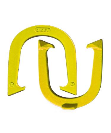 Light Weight Cadet Pitching Horseshoes - Yellow Finish - NHPA Sanctioned for Tournament Play - Drop Forged Steel - One Pair (2 Shoes)