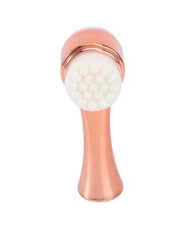 Housoutil Silicone Facial Tool Double-sided Facial Brush Facial Exfoliator Tool Facial Scrubber Brush Floral Scrunchies Facial Cleaning Brush Skin Cleansing Brush Skincare Tool Face Diamond 13x4.5cm Golden