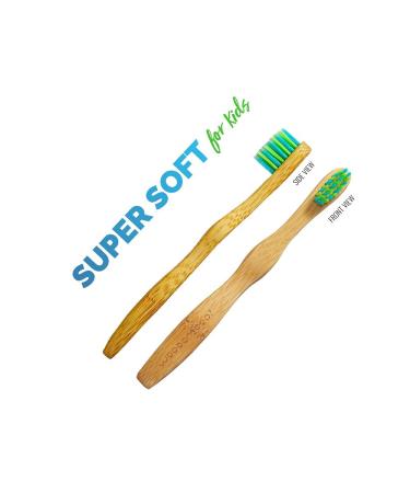 Woobamboo Kid's Bamboo Toothbrush 2 Pack - Super Soft BPA Free Nylon Bristles - Buy Online on GoSupps.com