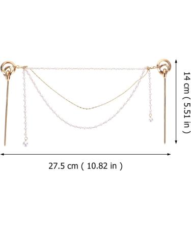 Lurrose Japanese Pearl Tassel Hairpin - Gold Chinese Hair Stick (1 Piece) | International Shipping Available - Buy Online on GoSupps.com