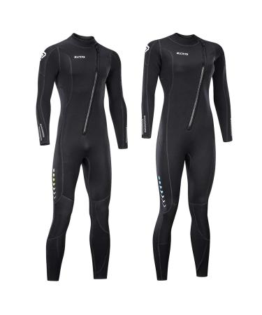 zcco Ultra Stretch 3mm Neoprene Wetsuit, Front Zip Full Body Diving Suit, one Piece for Men-Snorkeling, Scuba Diving Swimming, Surfing Men's L