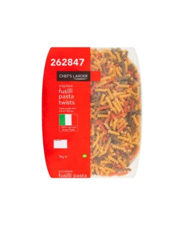 Chef's Larder Tricolore Fusilli Pasta Twists 3kg x 4