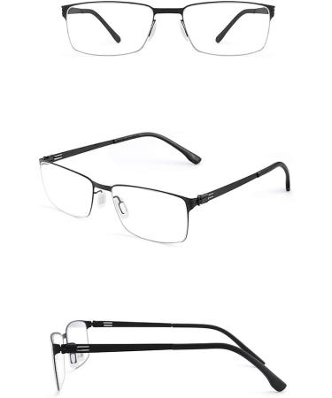 HQMGLASSES Ultra-Light Pure Titanium Anti-Blue Light Aspherical HD Resin Lenses Business Glasses - Computer Goggles +1.0 to +3.0 Diopter - Stylish Black Frame - Buy Online on GoSupps.com
